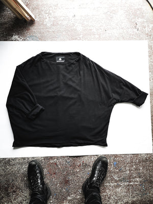 SWEATER POCKETS - COTTON JERSEY black - BERENIK