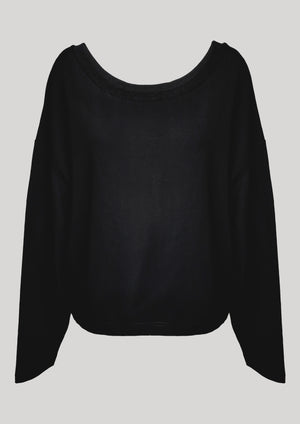 SHIRT LONG SLEEVES - COTTON JERSEY black - BERENIK