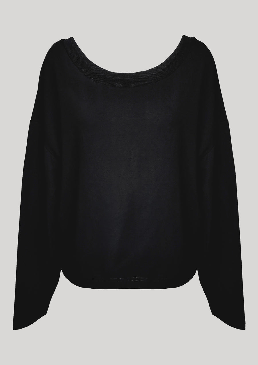 SHIRT LONG SLEEVES - COTTON JERSEY black - BERENIK