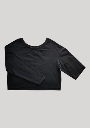 SHIRT LONG SLEEVES - COTTON JERSEY black - BERENIK