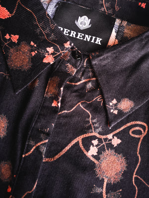 BLOUSE SHORT SLEEVELESS - RAYON print black/rust - BERENIK