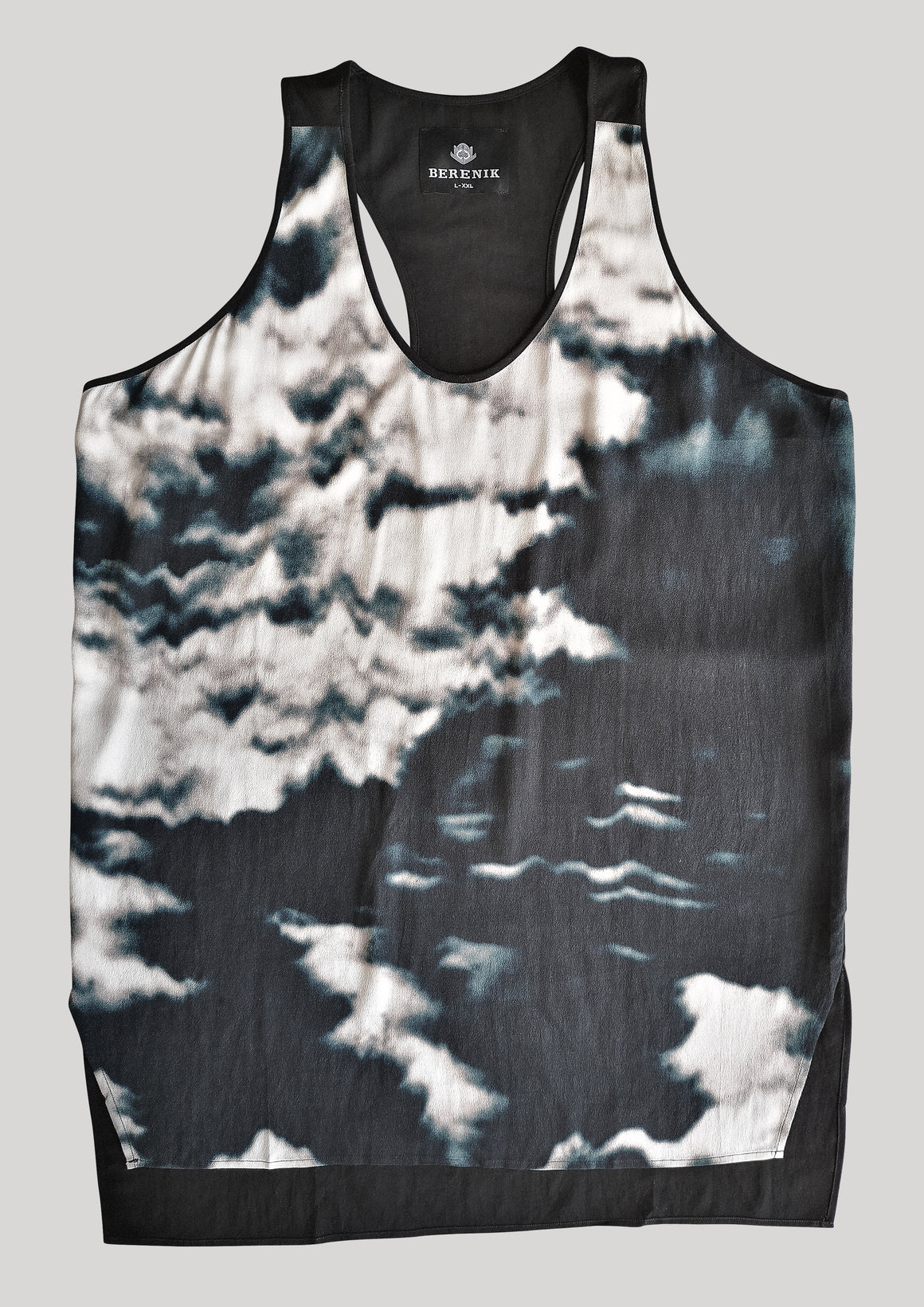 TANK TOP OVERSIZED - printed black/white - BERENIK