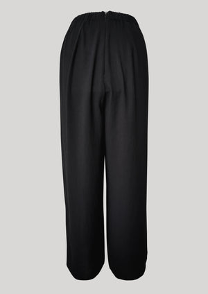 PANTS WIDE ELASTIC - black plain - BERENIK