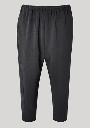 PANTS STRETCH HIGH WAIST - black plain - BERENIK