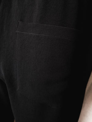 PANTS STRETCH HIGH WAIST - black plain - BERENIK
