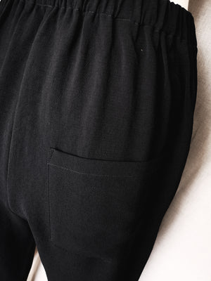 PANTS STRETCH HIGH WAIST - black plain - BERENIK