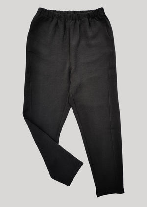 PANTS STRETCH HIGH WAIST - black plain - BERENIK