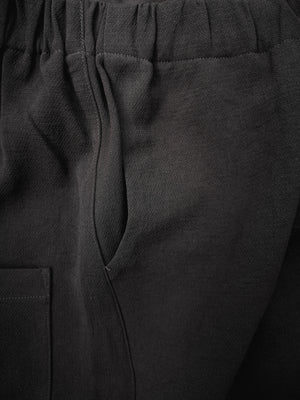 PANTS STRETCH HIGH WAIST - black plain - BERENIK
