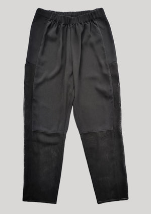 PANTS LOOSE ELASTIC BLACK PLAIN/MESH - BERENIK