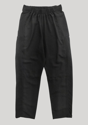 PANTS LOOSE ELASTIC BLACK PLAIN - BERENIK