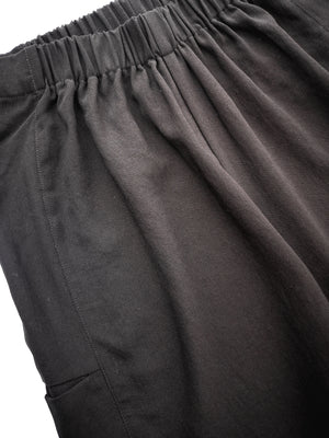 PANTS LOOSE ELASTIC BLACK PLAIN - BERENIK