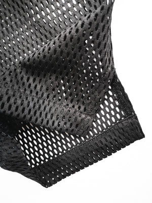 PANTS LOOSE ELASTIC WAIST - MESH black - BERENIK
