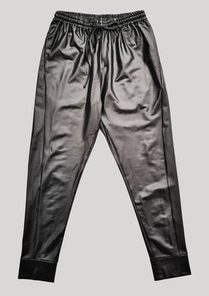 ELEGANT SWEATPANTS - black shiny - BERENIK