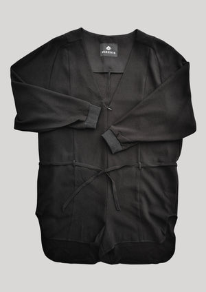 JUMPSUIT SHORT OVERSIZED -  HEAVY DRAPING black - BERENIK