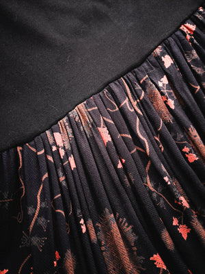 JUMPSUIT WIDE LEGS  - RAYON print rust/black - BERENIK