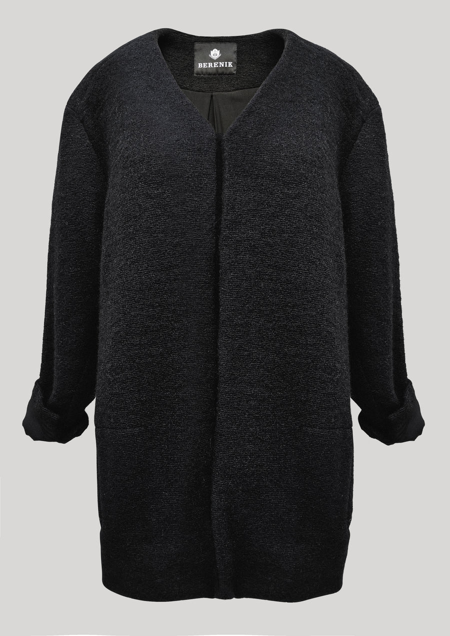 CARDIGAN - WOOL BLEND black - BERENIK