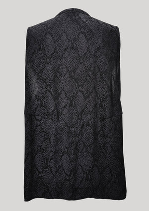 BLOUSE SLEEVELESS - JACQUARD SATIN black snake - BERENIK