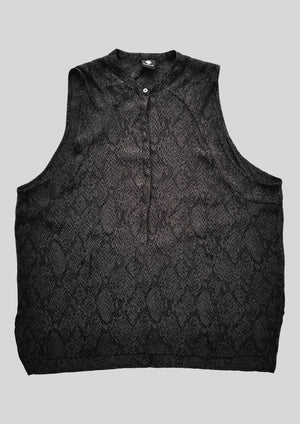 BLOUSE SLEEVELESS - JACQUARD SATIN black snake - BERENIK