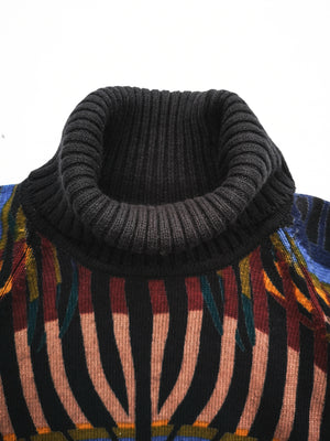 SWEATER TURTLENECK - KNIT printed peacock - BERENIK