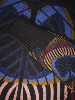 SWEATER TURTLENECK - KNIT printed peacock - BERENIK