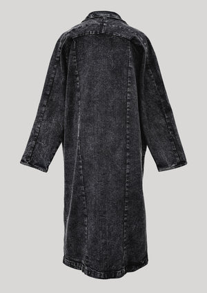 COAT LONG REVERS - DENIM washed black - BERENIK