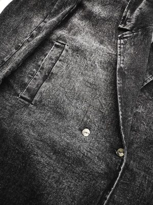 COAT LONG REVERS - DENIM washed black - BERENIK