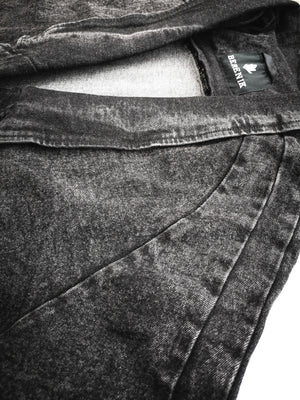 COAT LONG REVERS - DENIM washed black - BERENIK