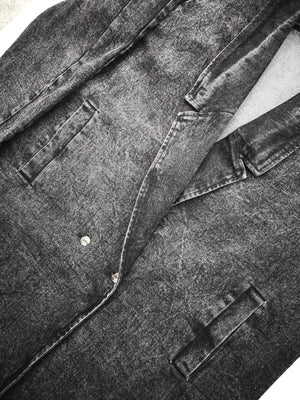 COAT LONG REVERS - DENIM washed black - BERENIK