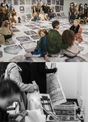 SCARF FRINGE - SOFT MODAL printed drawings - BERENIK