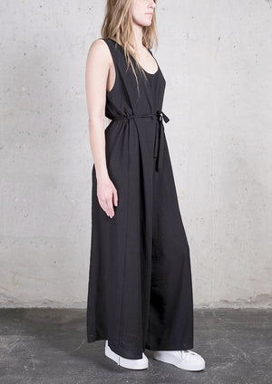 JUMPSUIT WIDE - black plain - BERENIK