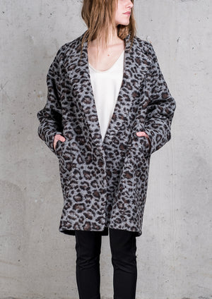 COAT - WOOL COATING animal print - BERENIK