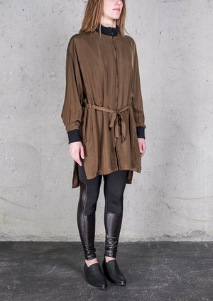 JACKET/DRESS - SILKY CUPRO khaki - BERENIK