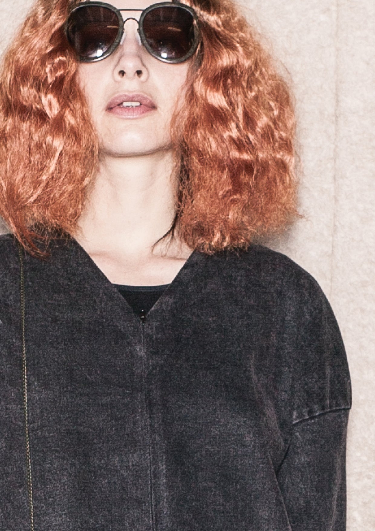 SUMMER DRESS/JACKET V-NECK ZIP - DENIM washed black - BERENIK