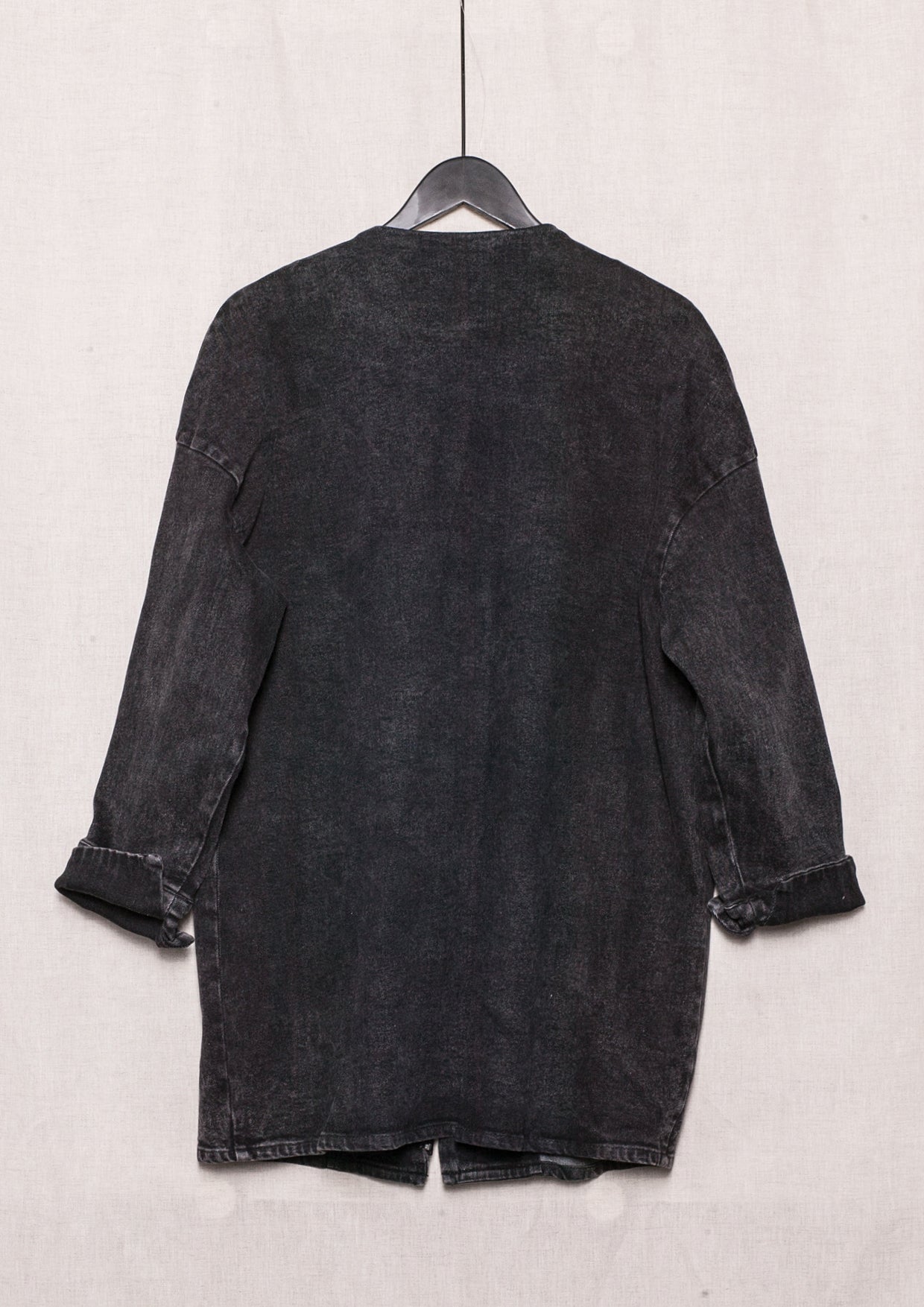 SUMMER DRESS/JACKET V-NECK ZIP - DENIM washed black - BERENIK