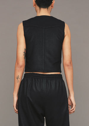 SHIRT SLEEVELESS - TECH LACES STRETCH black - BERENIK