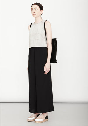 PANTS WIDE ELASTIC - black plain - BERENIK