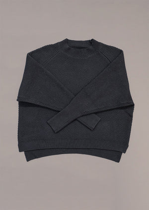 SWEATER - KNIT BIAS RIB black - BERENIK