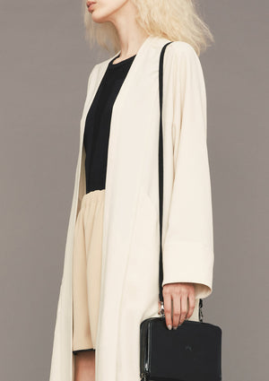 CARDIGAN LONG - SILKY STRETCH CREPE beige - BERENIK