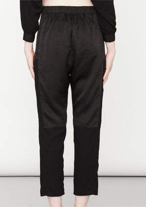 PANTS LOOSE ELASTIC - BLACK shiny - BERENIK