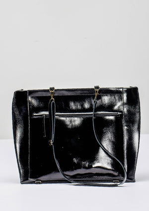 BAG/BACKPACK - PATENT LEATHER black - BERENIK