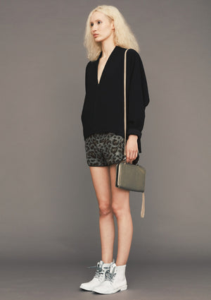 SHORTS - WOOL COATING animal print - BERENIK