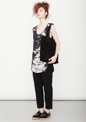 PANTS LOOSE ELASTIC BLACK PLAIN - BERENIK