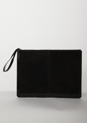 LAPTOP CASE- LEATHER- BLACK - BERENIK