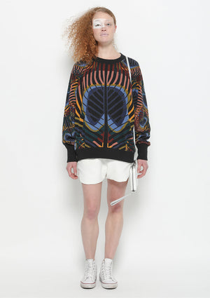 SWEATER OVERSIZED - KNIT PEACOCK color print - BERENIK