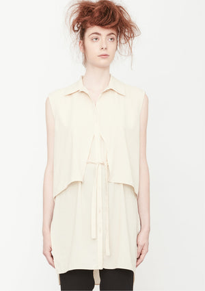 BLOUSE SLEEVELESS CREME - BERENIK