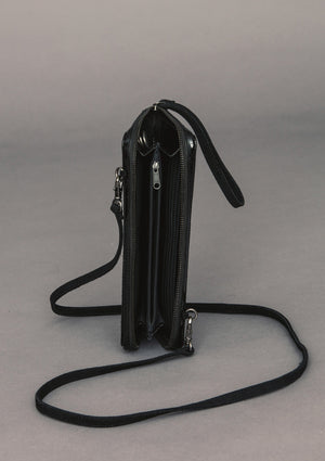 PURSE- PATENT LEATHER- BLACK W. LOGO EMBOSSING - BERENIK