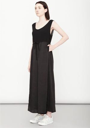 JUMPSUIT WIDE - black shiny/matt/mesh - BERENIK