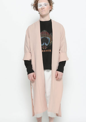 CARDIGAN LONG - TWILL BIAS nude - BERENIK