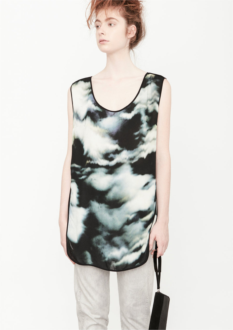 SHIRT SLEEVELESS PRINT(COLOR)/BLACK - BERENIK