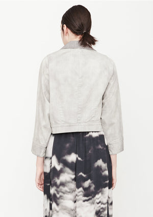 JACKET REVERS SHORT - DENIM light grey washed - BERENIK